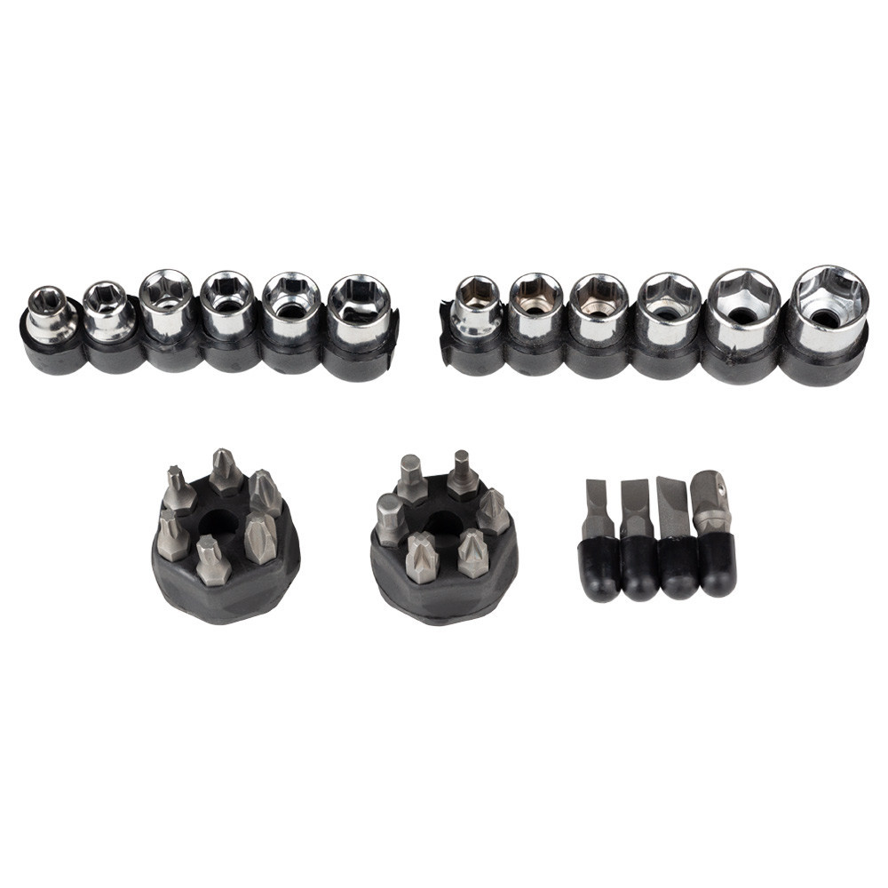 Отвертка с реверсом + торцевые насадки 1/4