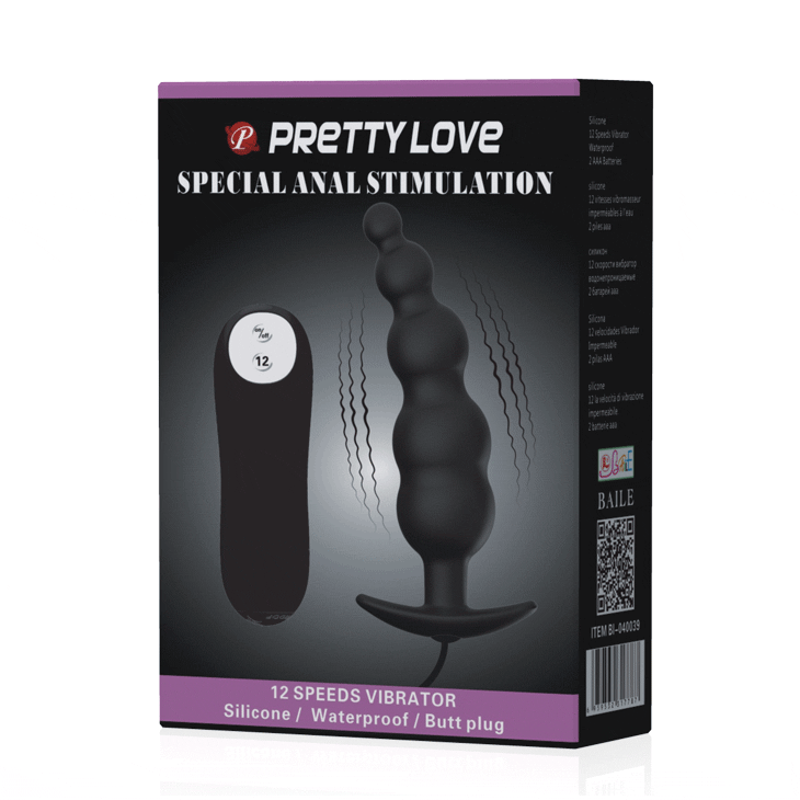 Анальна пробка - Pretty Love Special Anal Stimulation Vibrating Butt Plug Black Sex Aura Київ - фото 10