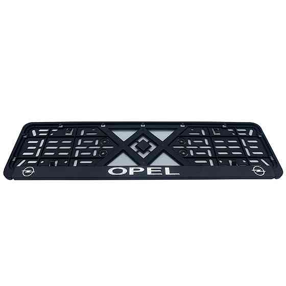 Рамка номерного знаку хром надпис Opel пластик чорна 1шт Київ
