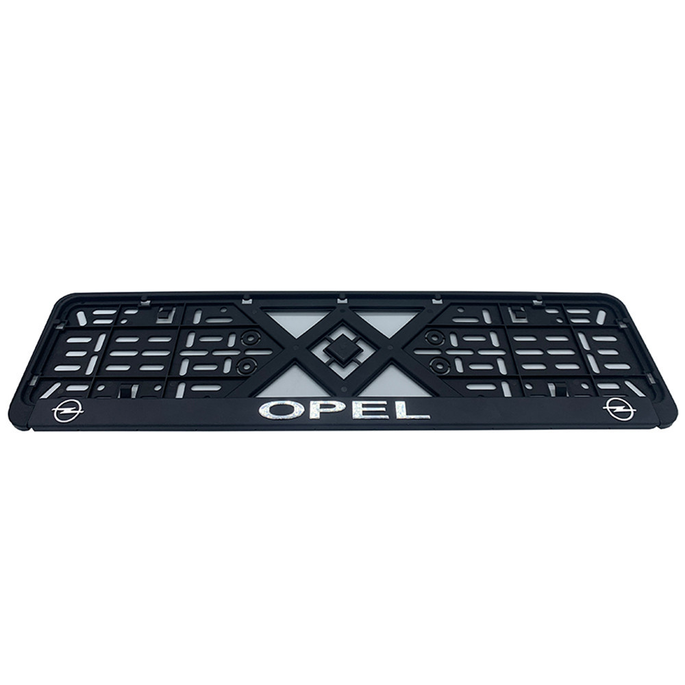 Рамка номерного знаку хром надпис Opel пластик чорна 1шт Київ - фото 1
