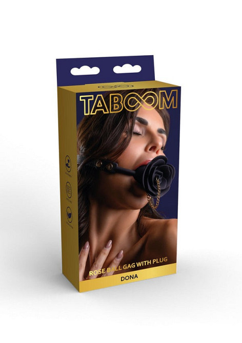 Кляп-роза с открытием Taboom Dona Rose Ball черный Sex Aura Киев - изображение 1