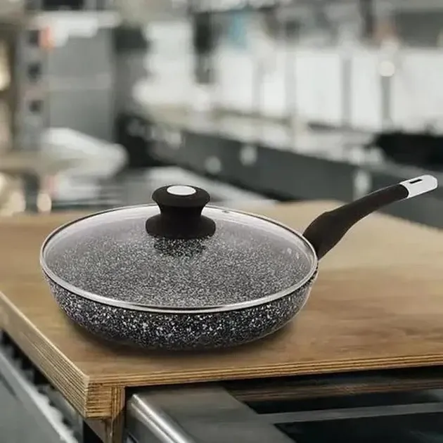 Сковорода UNIQUE UN-5133 20 см с антипригарным покрытием, гранит тёмный, подходит для всех плит Одесса - изображение 2