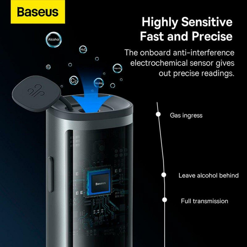 Алкотестер Baseus SafeJourney Pro Series Breathalyzer, Space Grey CRCX060014 Одеса - фото 7