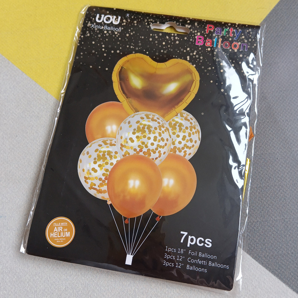 Набор воздушных шаров золото 7шт Киев - изображение 1