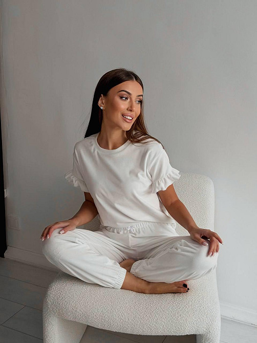 Жіноча стильна домашня велюрова піжама Одеса - фото 1