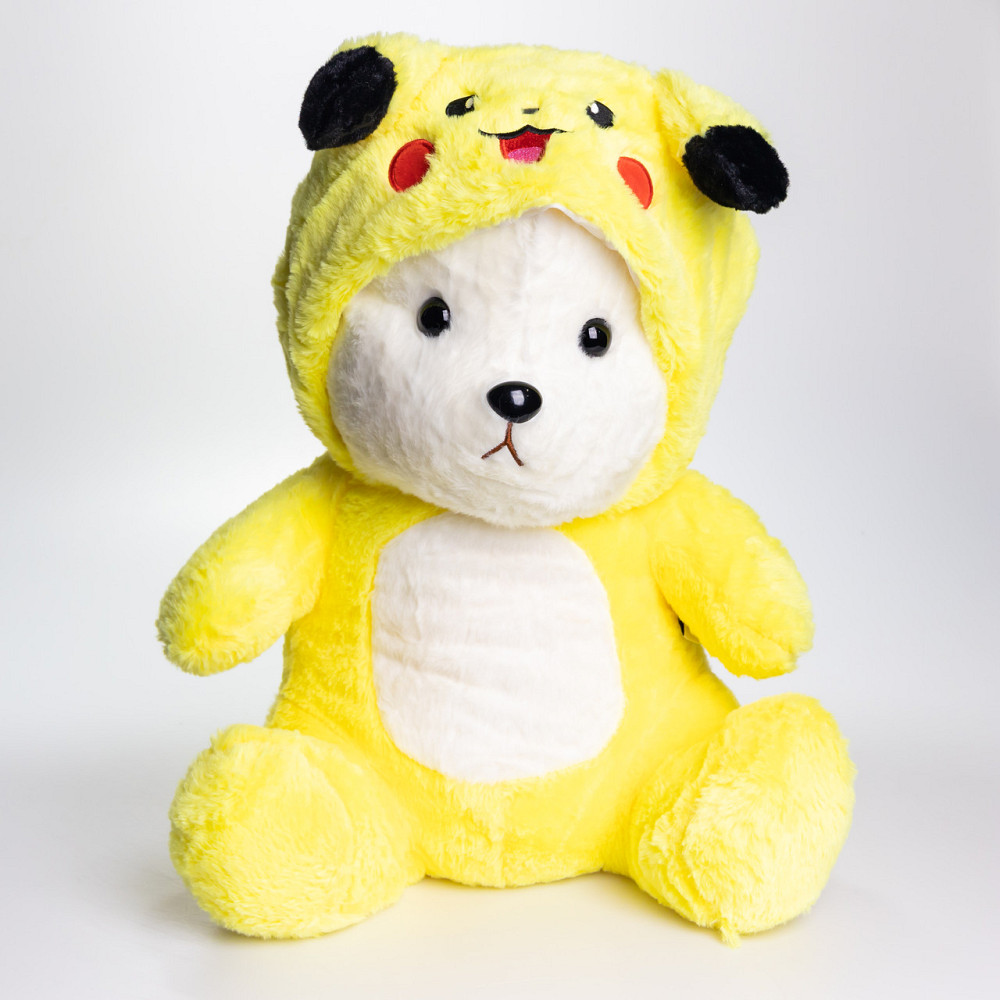 М'яка іграшка-плед, подушка 3 в 1 Ведмедик Тедді в костюмі Пікачу плед в іграшці 40×35×15 (см) дитячий плед іграшка Жовтий 520-2Y Коломыя - изображение 4