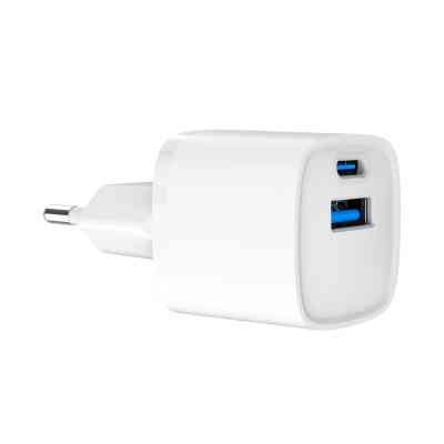 Зарядное устройство Gembird 1xUSB-C PD20W + 1xUSB QC3.0 white (TA-UC-PDQC20-W-01) Винница