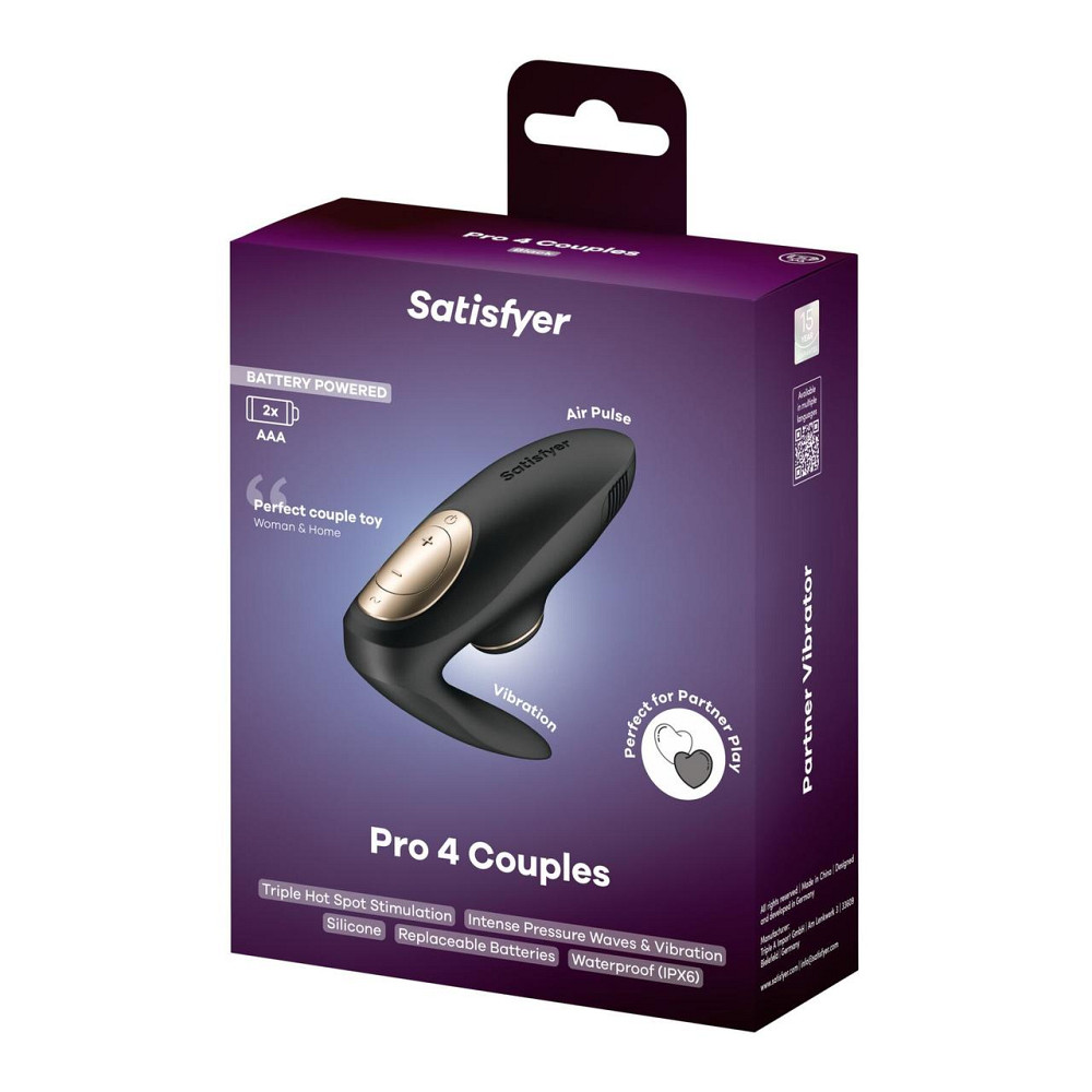 Вакуумний вібратор для пар Satisfyer Pro 4 Couples Battery Series, підходить для сексу у парі Sex Aura Київ - фото 7