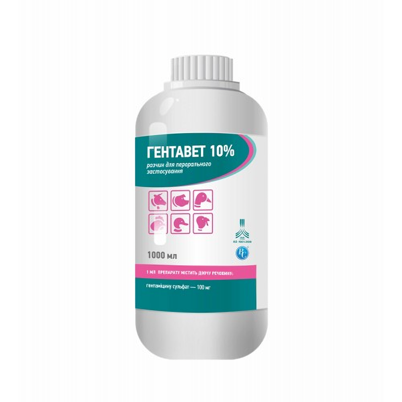 Гентавет 10% розчин для перорального застосування 1 л Ветсинтез Вінниця - фото 1