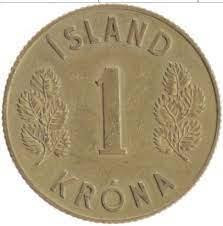 Монета 1 крона. 1965 год, Исландия Полтава - изображение 1