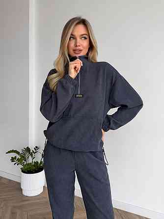 Женский стильный повседневный костюм двойка трикотажный ольвет Графит, 46/48 Одесса
