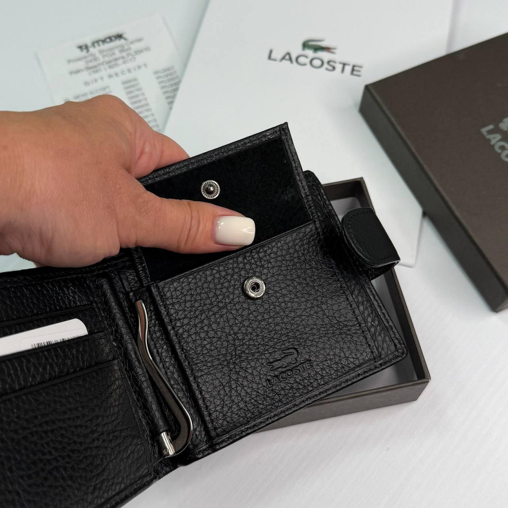 Мужской кожаный зажим на застежке Lacoste (6603) Киев - изображение 8