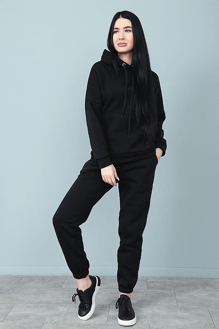 Жіночий утеплений костюм спортивний "WhyNot" оптом I Норма і батал 50-52, Чорний Київ - фото 1