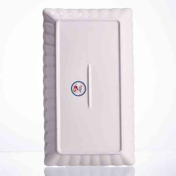 Yiwu Сервірувальне новорічне блюдо для закусок з порцеляни Santa 30,5×17,5×2,5 (см) HP-SDHK-22 Коломия