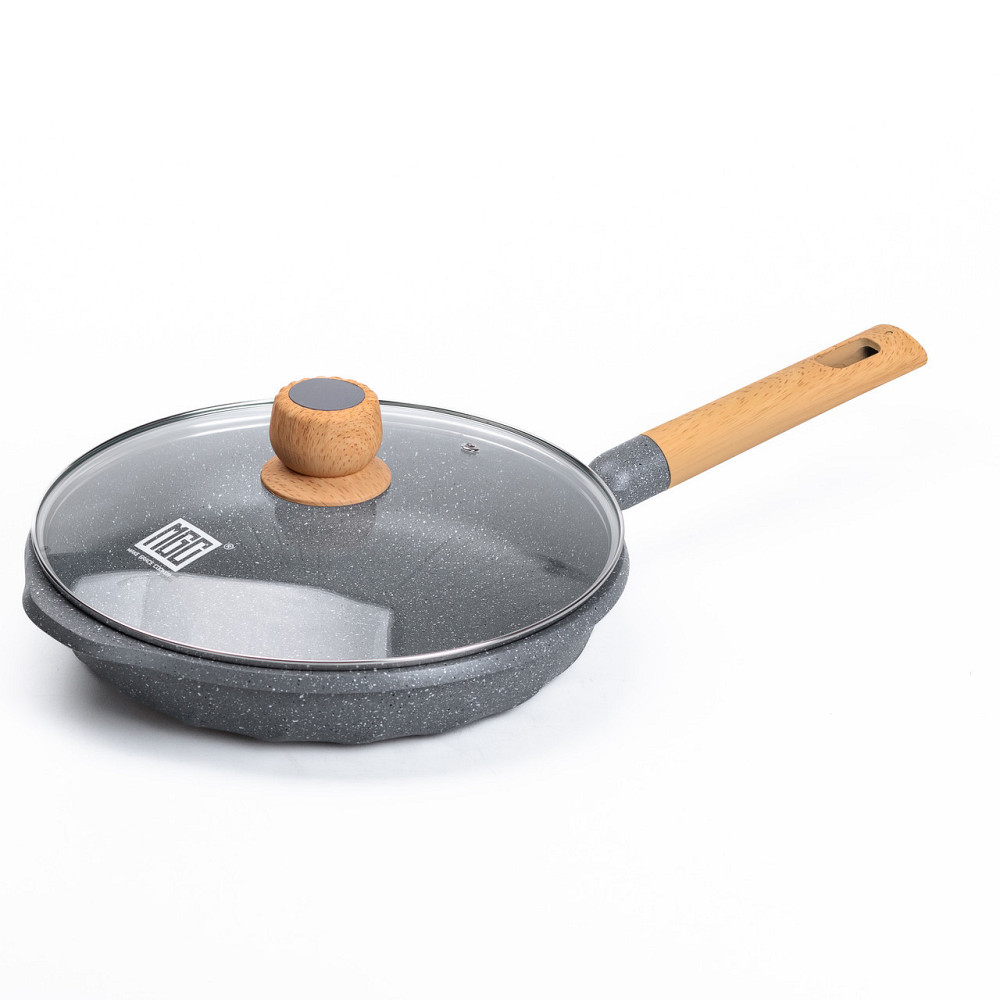 Алюмінієва сковорода 2,8 л з мармуровим антипригарним покриттям Ø 28 см сіра MGC HP-4-425G Київ - фото 1