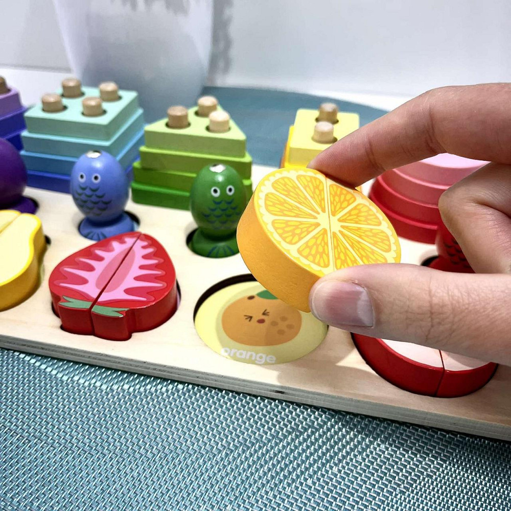 Дошка логічна WToys сортер геометричні фігури фрукти магнітна гра рибалка (68379) Чернігів - фото 2