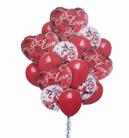 Фонтан из шаров красный love 16шт Киев
