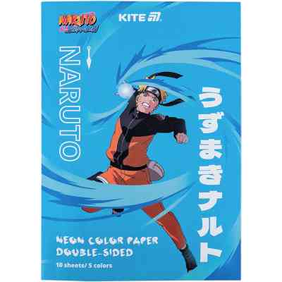 Цветная бумага Kite А4 неоновая Naruto (10 листов/ 5 цветов) (NR24-252) Винница