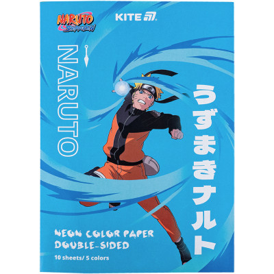 Цветная бумага Kite А4 неоновая Naruto (10 листов/ 5 цветов) (NR24-252) Винница - изображение 1