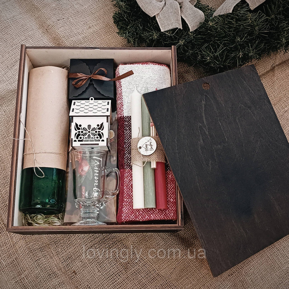 Новорічний подарунок для чоловіка з пледом, чаєм і медовим десертом Ірпінь - фото 2