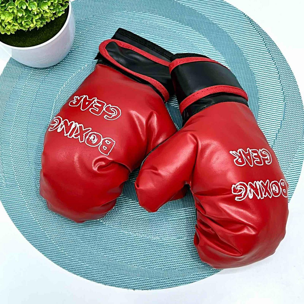 Боксерський набір музика звук світло рукавички 2шт 22см Чорно-червоний (MR 1247) Чернігів - фото 8