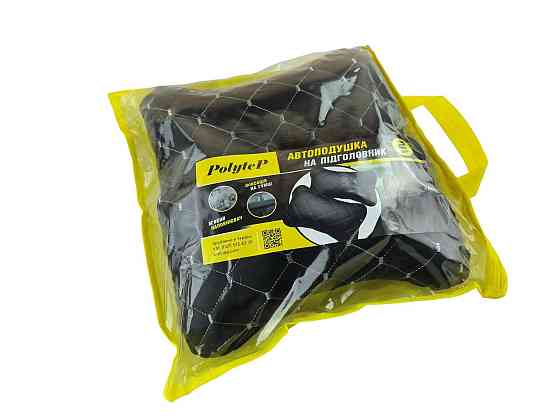 Подушка голову в авто экокожа белая строчка (к-кт 2 шт) под Мукачево