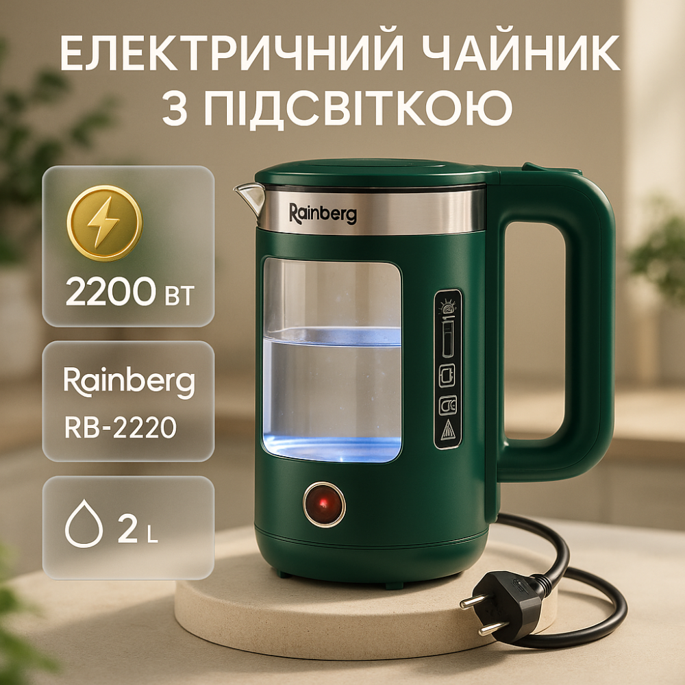 Чайник для закипания воды, Чайник с дисковым нагревом, Надежный электрочайник Мощный кухонный RU-68 Львов - изображение 14