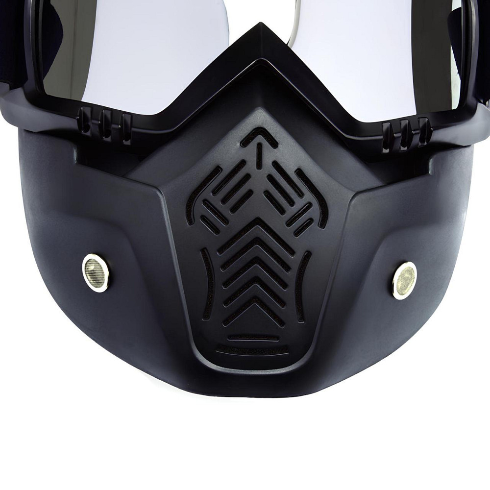 Мотоциклетна маска-окуляри RESTEQ срібляста — захисна трансформована маска для квадроцикла, велосипеда, моноколеса, лиж і Київ - фото 2