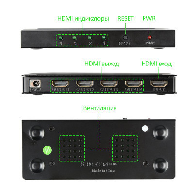 Розгалужувач PowerPlant HDMI 1x4 V1.4 (CA911509) Вінниця - фото 3