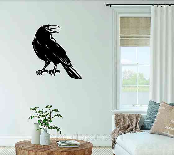 Декоративное настенное Панно «Ворон» Декор на стену 90*81 см, Черный Киев