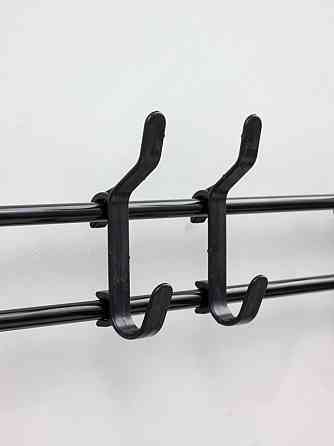 Полочка с вешаком для прихожей 25х60х150, Органайзер для обуви и одежды с 6 полками, Черного цвета Каменец-Подольский