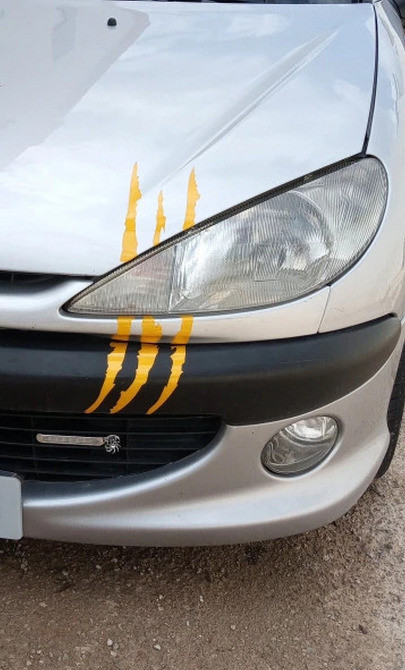 Наклейка на авто в виде Царапины Когтем Жёлтый Киев - изображение 7