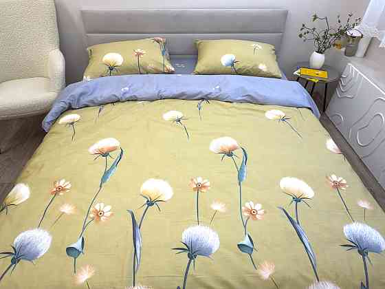 Ecotton Комплект постільної білизни Ecotton двоспальний 180х215 см гірчичний Кульбаби (21211АВ) Коломия
