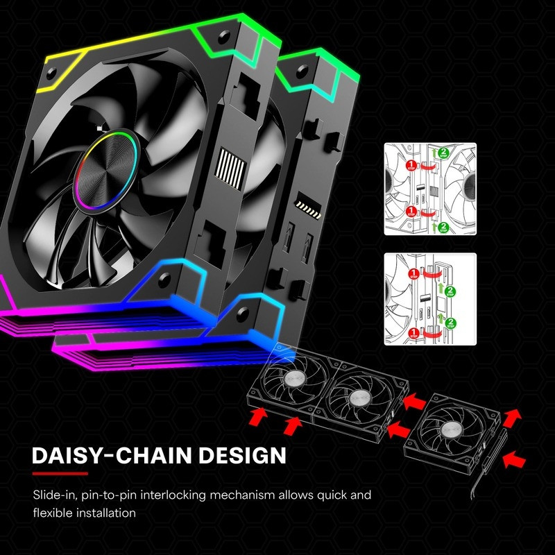 Вентилятор для корпуса 120mm*3 Xilence GAMING XPF360R.ARGB PWM REVERSE Винница - изображение 2