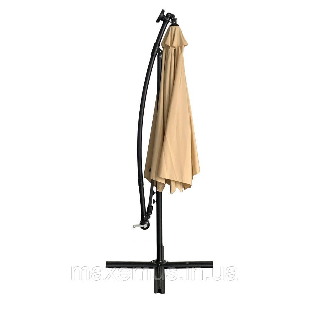 Зонт садовый с LED подсветкой на солнечной батарее Bonro B-7012LP 3 м Бежевый (+ чехол) Мостиська - фото 13