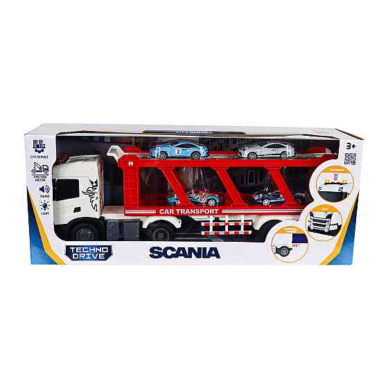 Ігровий набір серії Large Truck – Автоперевізник Scania (4 машини, світло, звук) Дніпро