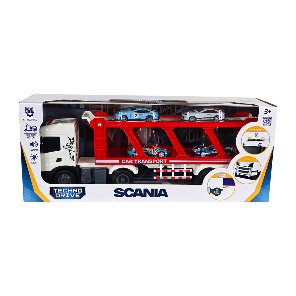 Ігровий набір серії Large Truck – Автоперевізник Scania (4 машини, світло, звук) Дніпро - фото 5