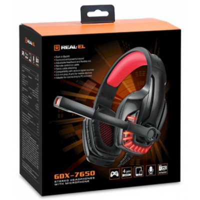 Навушники REAL-EL GDX-7650 Black-Red Вінниця - фото 5