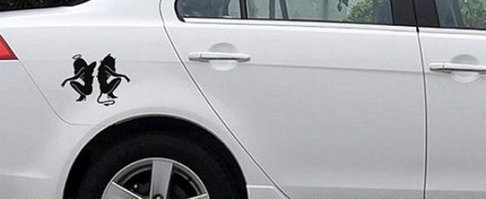 Наклейки на авто Чертенок и Ангелочек Черная и Бел Киев - изображение 5
