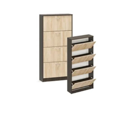 Тумба для взуття 800 4-х дверна Дуб Самоа + Венге Львів