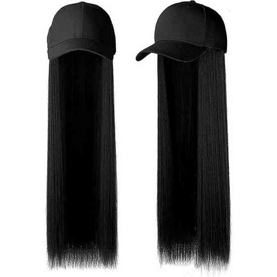 Парик кепка с волосами 60 см Брюнетка Винница