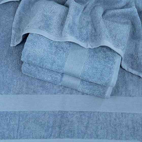 Набор махровых полотенец c Бордюром 3шт GM Textile 40х70см, 50х90см, 70х140см 400г/м2 (Синий) Сумы