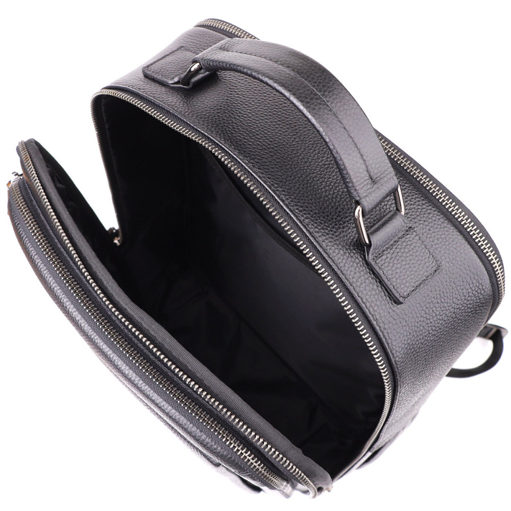 Багатофункціональний рюкзак для чоловіків з натуральної шкіри Vintage 23044 Чорний Київ - фото 7