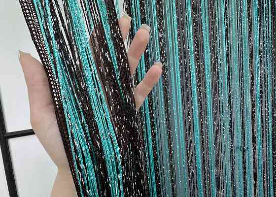 Шторы-нити с люрексом Бирюзовый с венге 300х300см 1 шт (61-101) Киев