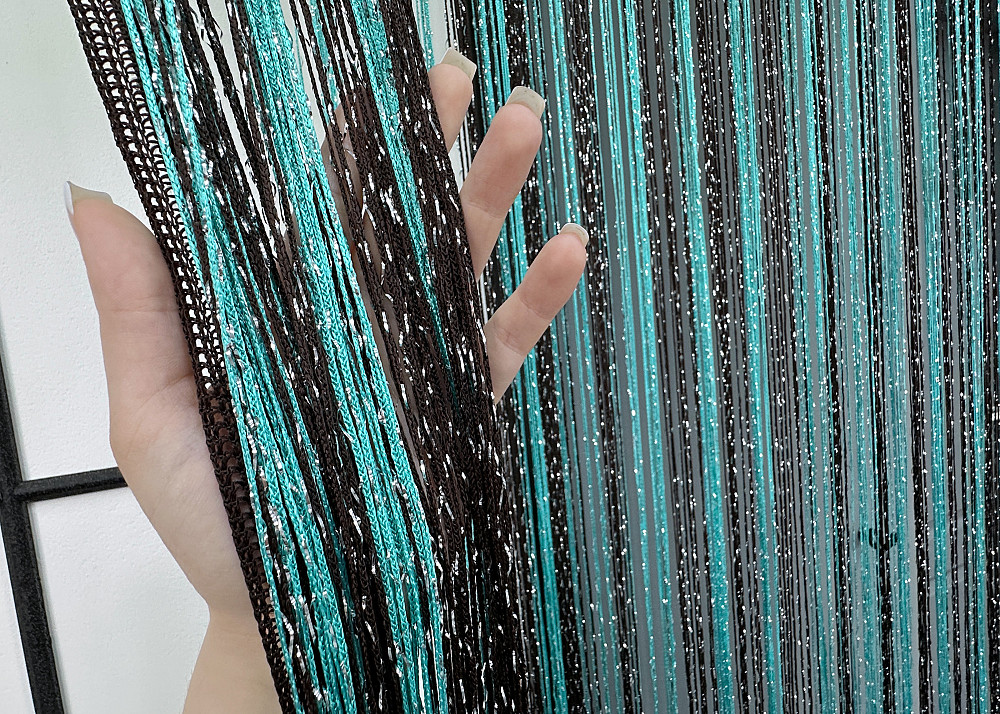 Шторы-нити с люрексом Бирюзовый с венге 300х300см 1 шт (61-101) Киев - изображение 5