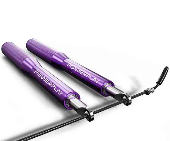 Скакалка швидкісна на підшипниках алюмінієва PowerPlay 4207 Elite Jump Rope Фіолетова (3m.) Каменское