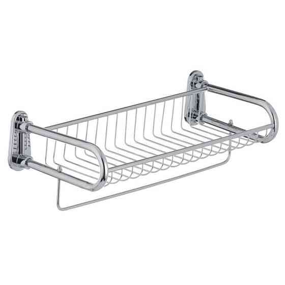 Полка стеклянная с откидным ограничителем ZERIX LR3307-1 Харьков