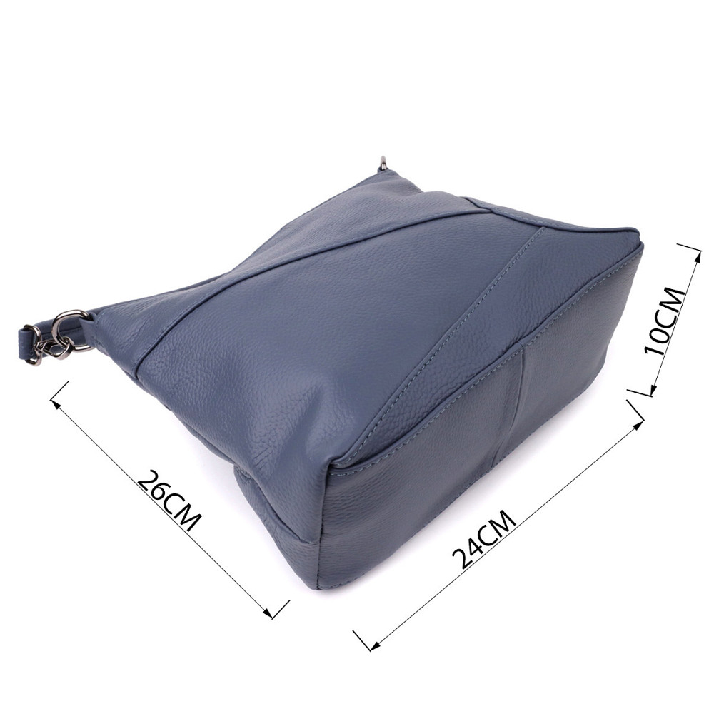 Практична жіноча сумка на два відділення з натуральної шкіри Vintage 23016 Синій Київ - фото 3