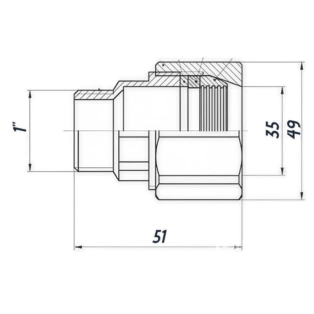 З'єднання затискне пряме для труби Ø34 мм 1"Н латуне LS552S OPTIMUM Київ - фото 2
