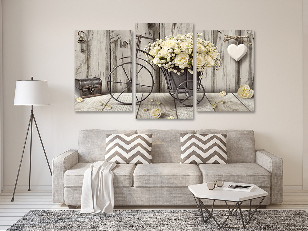 Модульная картина в гостиную / спальню  Троянди на велосипеді Art-673_3 70x130 см Киев - изображение 2